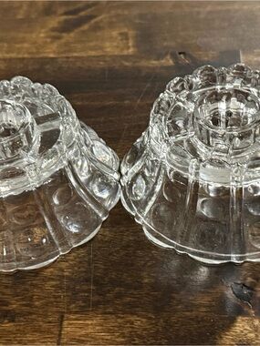 Indiana Glass Clear Pressed Glass Candle Holders